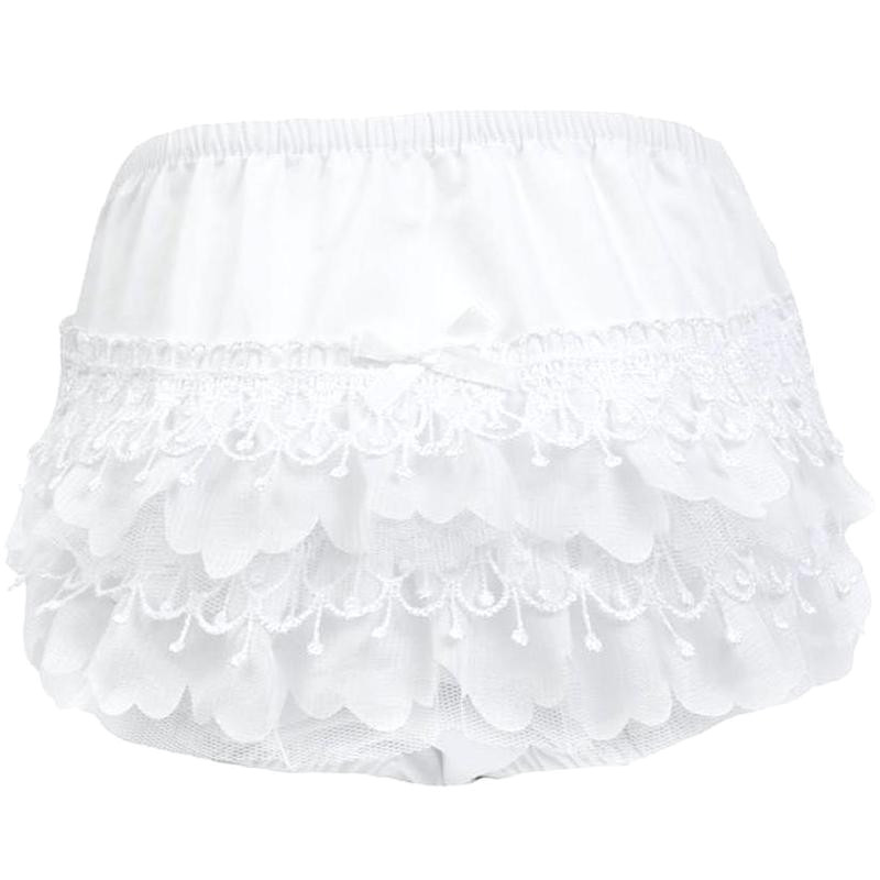 Baby Girls White Bell Lace Christening Knickers Baby Cotton Frilly