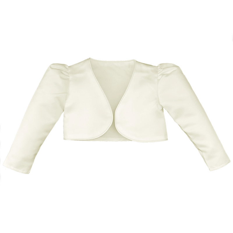 Girls Red Bolero Cardigan Shrug Long Sleeve Wedding Flower Girl Christening