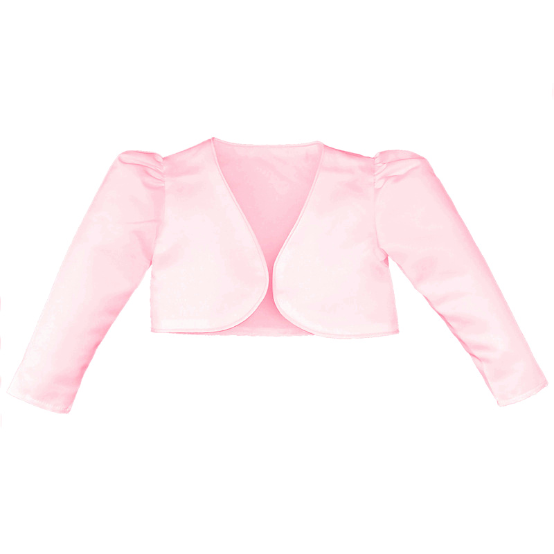 Girls Pink Satin Long Sleeved Bolero | Christening | Wedding ...