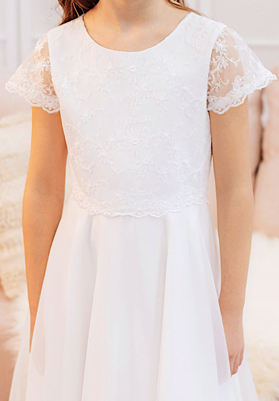 SALE COMMUNION DRESS Emmerling Girls White Communion Dress:- Heidi