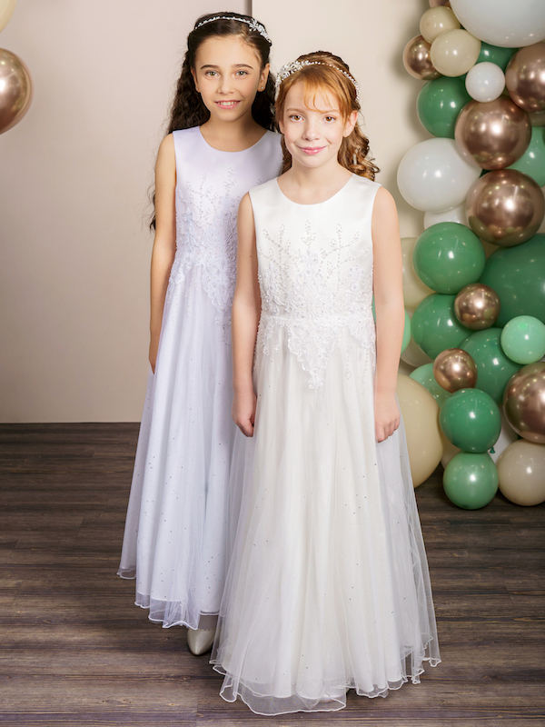 Emmerling Embroidered Sparkle Tulle Communion Dress Style