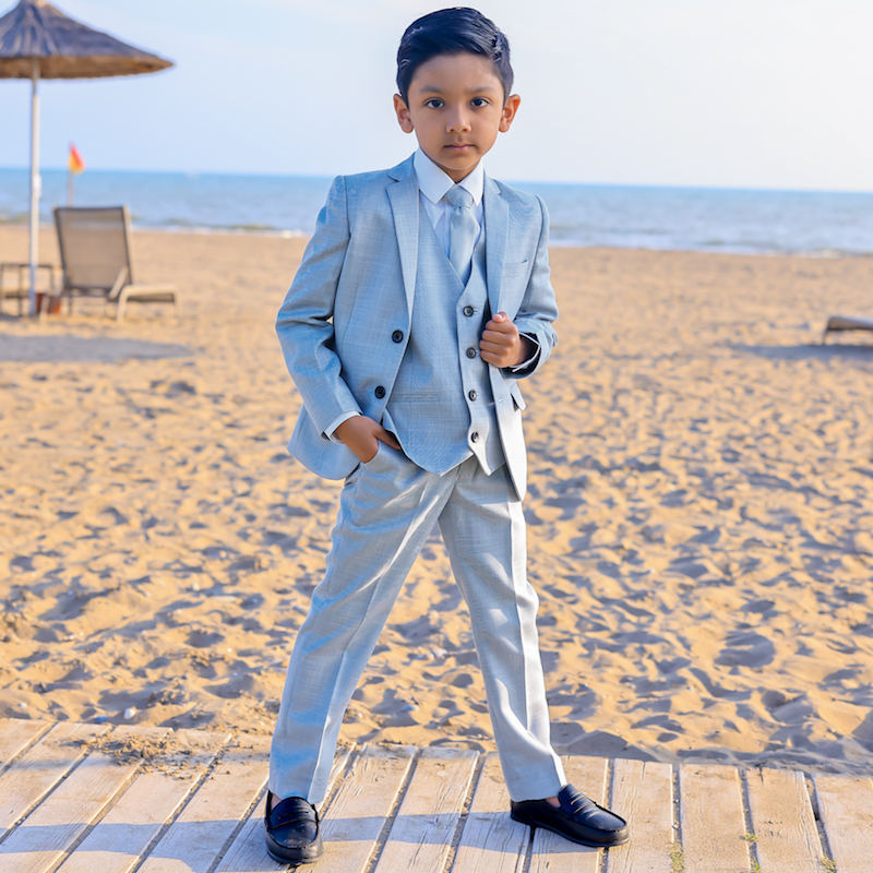 Milano Mayfair Boys Light Blue Piece Slim Fit Suit Boys Blue