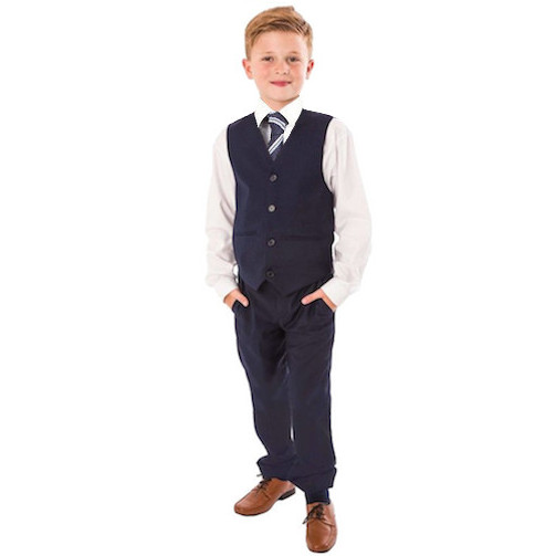Lot Dockers Garçon 7 Ans : Pantalon, Veste, Nœud Papillon Et Chemise Gris – Neuf Avec étiquettes