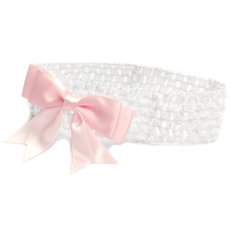 pink bow baby headband
