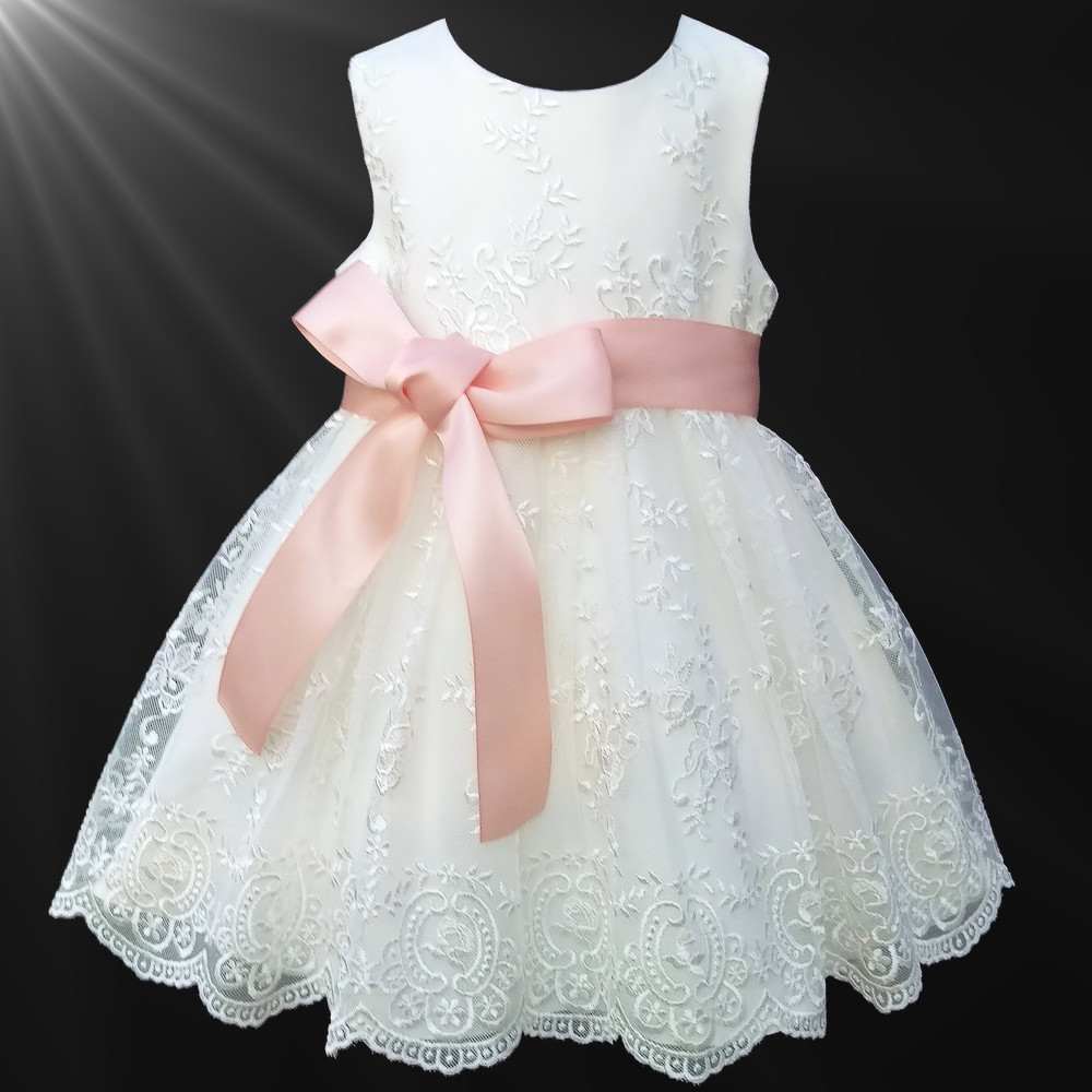 peach gown for flower girl