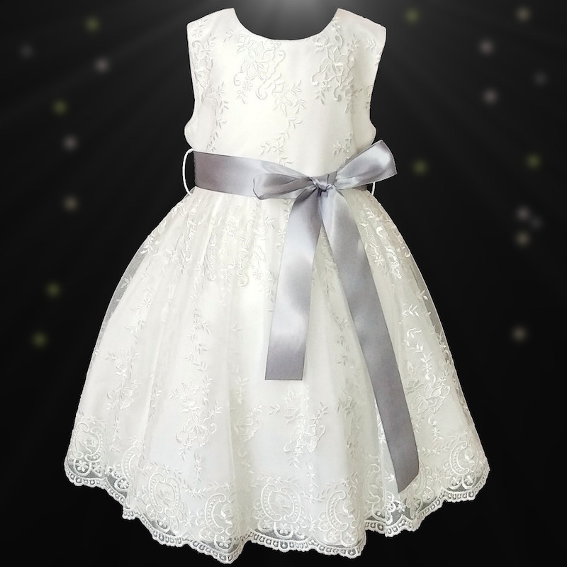 silver flower girl