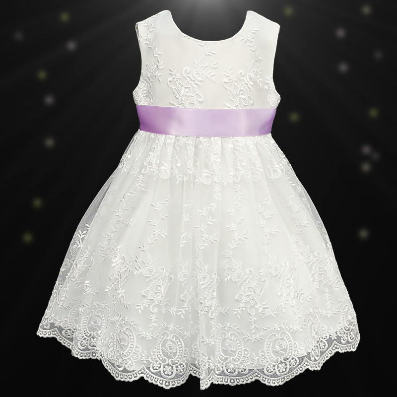 lilac flower girl dress