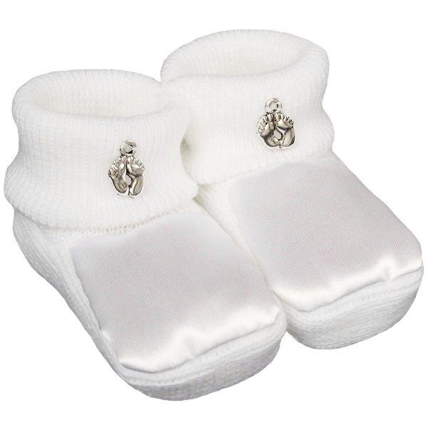 silver baby booties