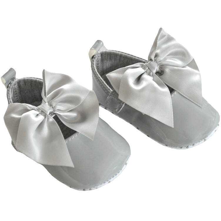 girls grey patent shoes