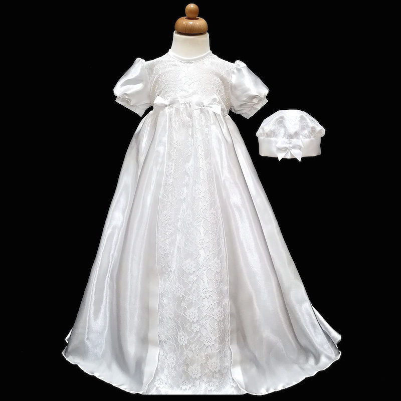 satin baptism dress