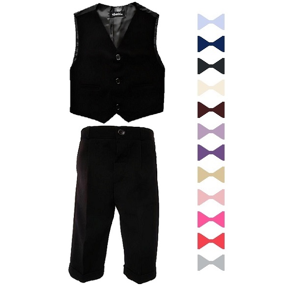 Boys Black 3 Piece Bow Tie Suit | Wedding | Formal Occasion