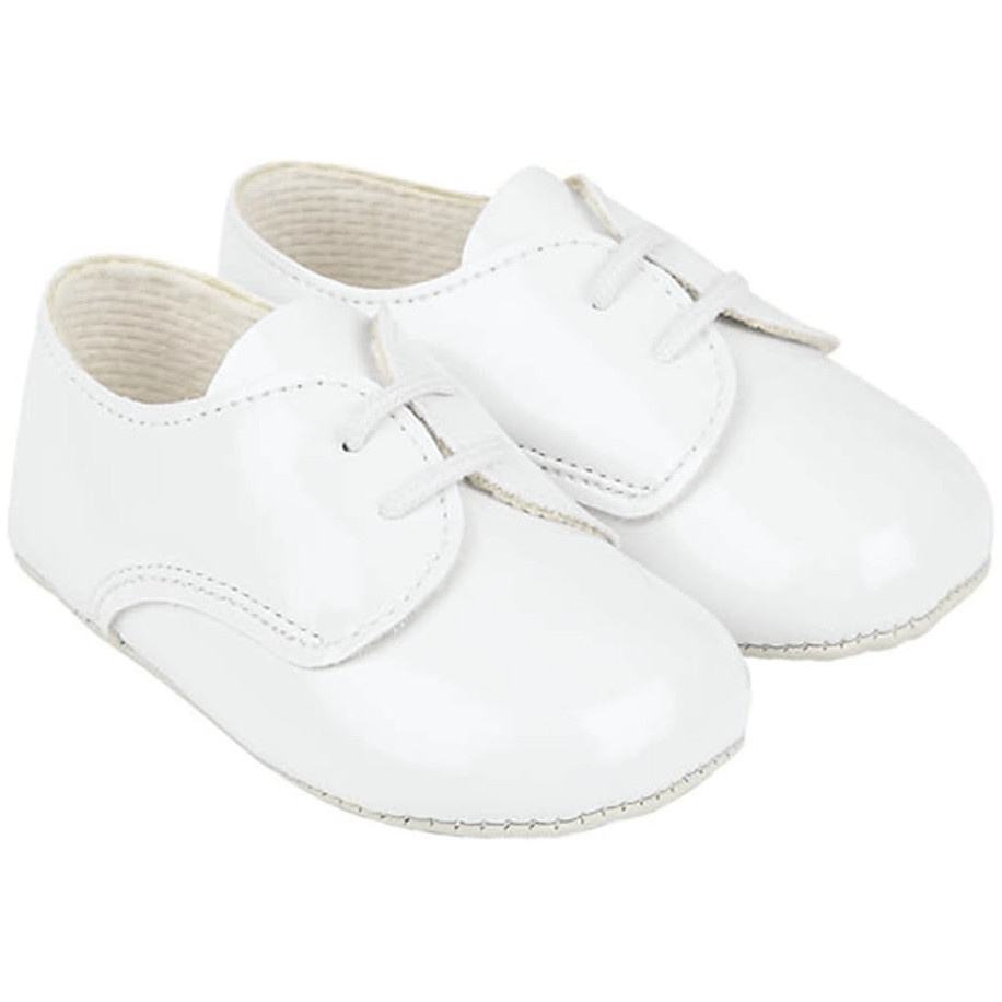 Boys White Patent Lace Up Shoes Baby Baypods Shoes