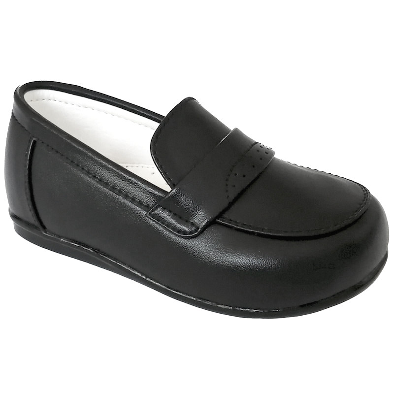 Boys Black Smart Loafer Slip On Shoes | Boys Wedding Shoes ...