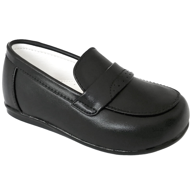 boys black slip on shoes