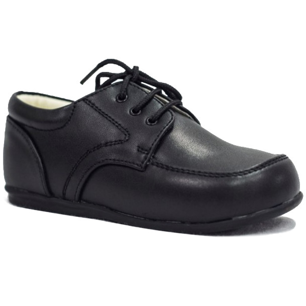 Boys Black Matt Formal Shoes | Boys Wedding Shoes | Lace Up Shoes | First Walkers