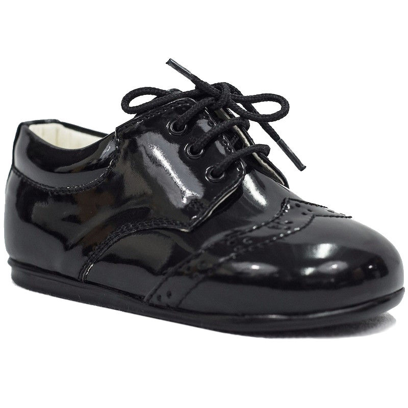 Boys Black Patent Brogue Shoes | Boys 