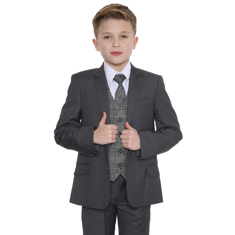 boys checked suit