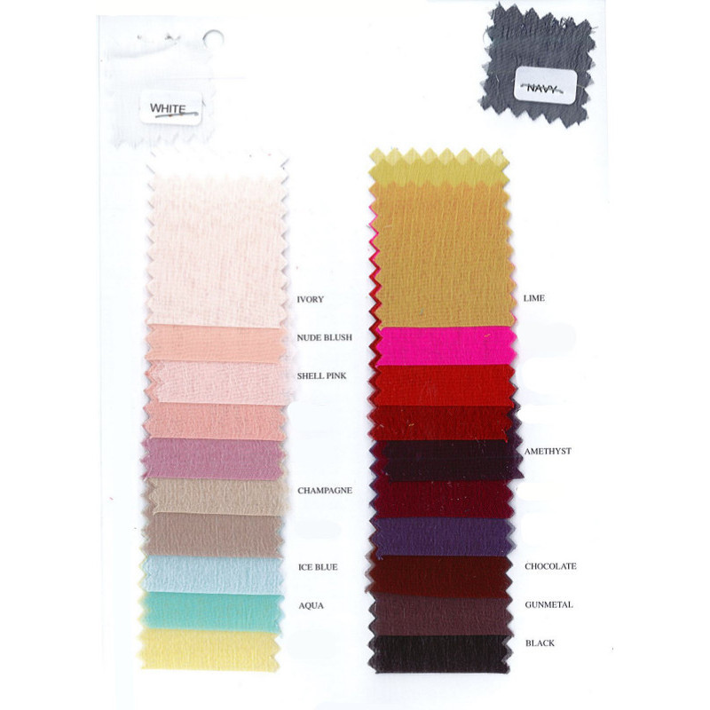 Chiffon Colours for Busy B's Bridal Dresses