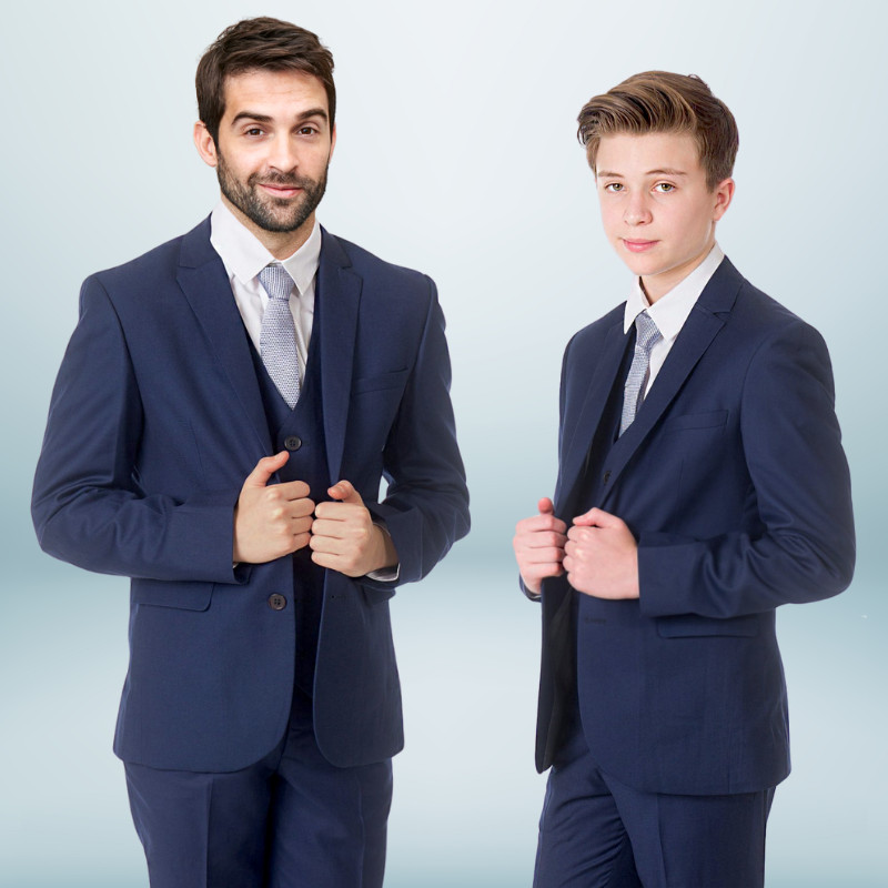 Dad And Son Gray Two Button Perfect for toddler Suit wedding  attire outfits Suits main image 1