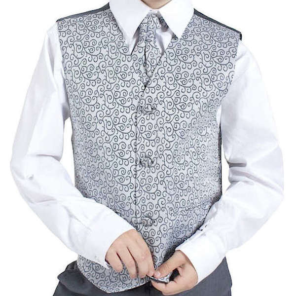 grey patterned waistcoat