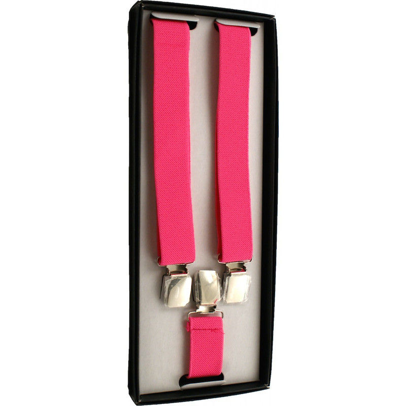 Boys Hot Pink Adjustable Braces with Gift Box
