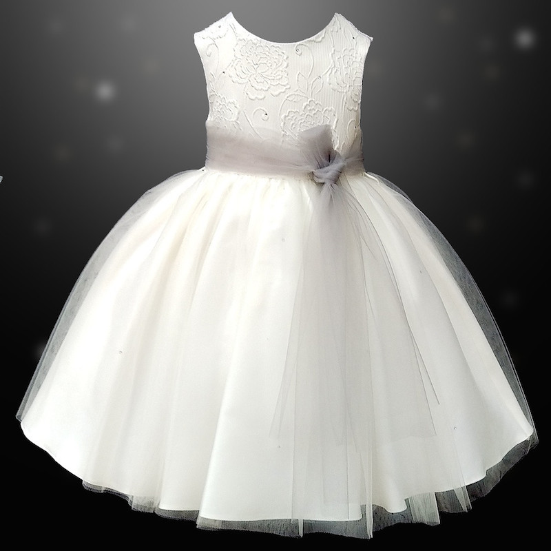 silver childrens bridesmaid dresses