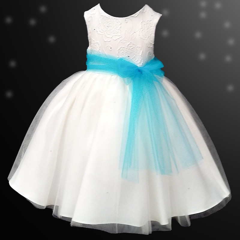 turquoise flower girl dress