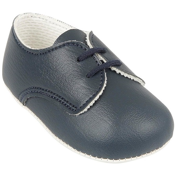 Baby Boys Navy Matt Lace Shoes | Baypods | Boys Pram Shoes ...