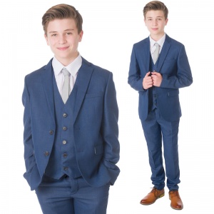 Milano Mayfair Boys Blue 5 Piece Slim Fit Suit