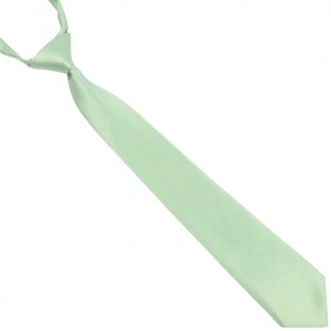 Boys Pastel Green Silk Effect Adjustable Skinny Tie