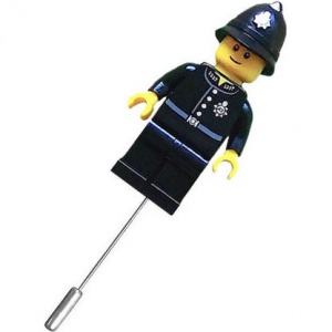 Police Officer Minifigure Buttonhole Lapel Pin