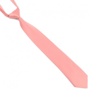 Boys Rose Pink Silk Effect Adjustable Skinny Tie