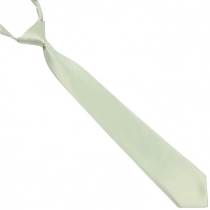 Boys Pale Sage Green Silk Effect Adjustable Skinny Tie