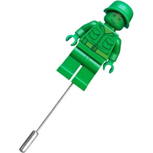 Green Army Soldier Minifigure Buttonhole Lapel Pin
