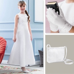 White Communion 3 Piece Dress Set - Emmerling Style 2144