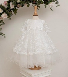 Girls Lace & Tulle Christening Dress - Ambrose by Millie Grace