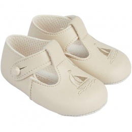 Baby Boys Biscuit T-Bar Boat Pram Shoes - Baypods