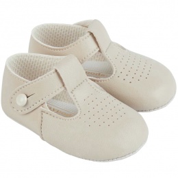 Baby Boys Biscuit Matt T-bar Pram Shoes 'Baypods'