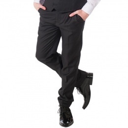 Boys Black Tailored Fit Adjustable Waist Trousers