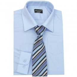 Boys Blue Formal Shirt & Tie Box Set