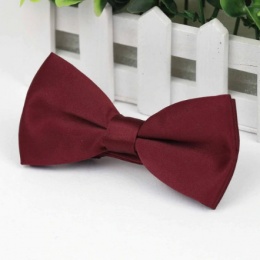 Boys Burgundy Smooth Matt Satin Bow Tie with Adjustable Strap