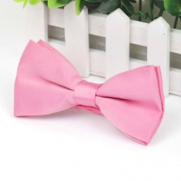 Boys Pink Smooth Matt Satin Bow Tie with Adjustable Strap