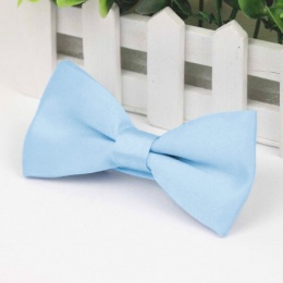 Boys Pale Blue Smooth Matt Satin Bow Tie with Adjustable Strap