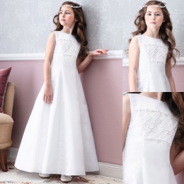 Emmerling Girls White Communion Dress:- Lavinia