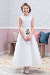 Emmerling Girls White Communion Dress:- Lorraine