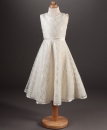 Girls Lace & Satin Dress - Delia by Busy B's Bridals
