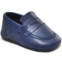 Baby Boys Navy Matt Quilted Slip on Loafers