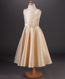 Girls Lace & Satin Dress - Edwina by Busy B's Bridals