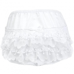 Baby Girls White Bell Lace Cotton Knickers