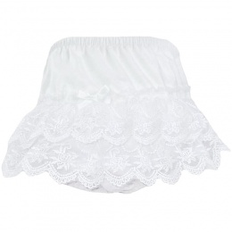 Baby Girls White Floral Lace Cotton Knickers